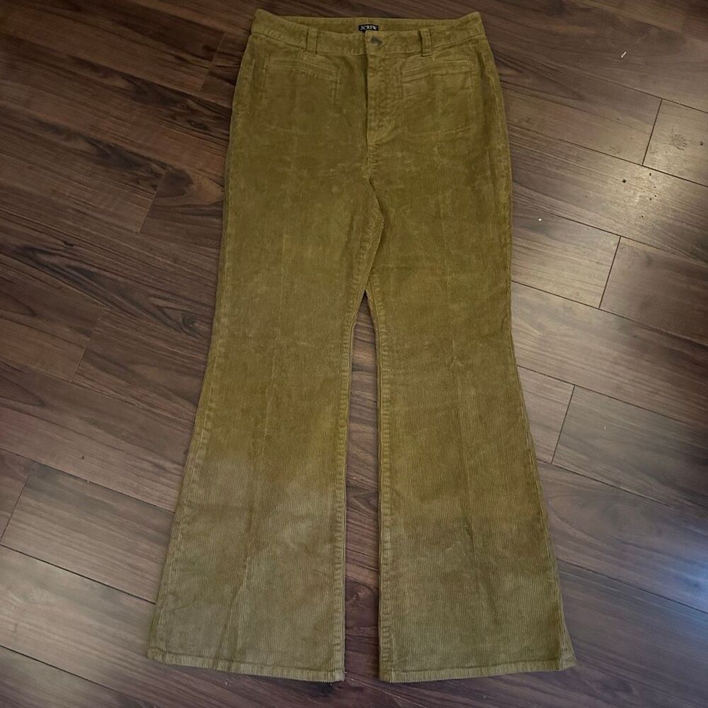 NWT J. Crew Factory Corduroy Olive Wide Leg Pants